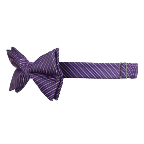 Purple Bow Tie with Stripe Design